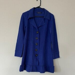 Xoxo Women's Wool Blue/Periwinkle Button-Up Coat size S